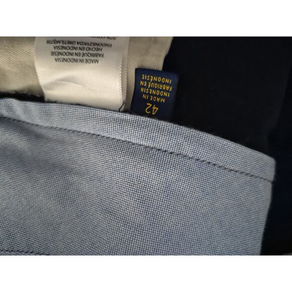 Polo Ralph Lauren Shorts Navy Blue Mens 42 Classic Fit Stretch Flat Front Chino - Picture 3 of 3